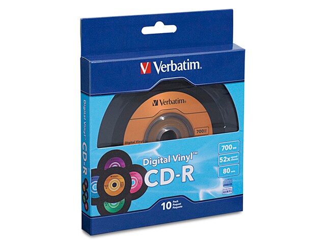 CD-R vinyle numérique 80 min 700 Mo Verbatim - boîte à paquet de 10