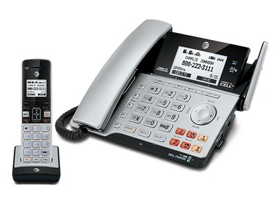 AT&T TL86103 2-Line Corded Cordless Answering System with Bluetooth, Connect-to-Cell & USB Charging Ports