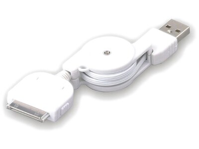 Electronic Master EM640703 0.9m (3') Retractable iPod Cable - White