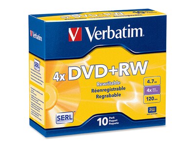 Verbatim 4X 4.7GB DVD+RW - 10 Pack