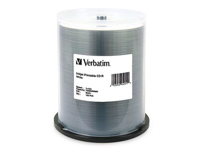Verbatim Inkjet Printable 52X 700MB CD-R - 100 Pack