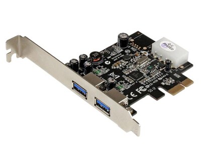 Carte contrôleur PCI Express vers 2 ports USB 3.0 avec UASP - alimentation LP4 PEXUSB3S25 de StarTech