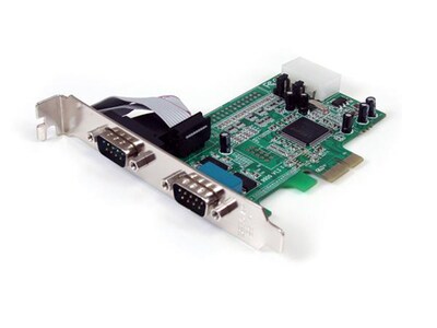 StarTech PEX2S553 2-Port Native PCI Express RS232 Serial Adapter Card with 16550 UART