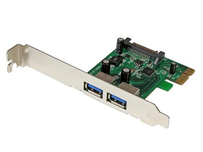 Carte contrôleur PCI Express (PCIe) vers 2 ports USB 3.0 avec UASP - Alimentation SATA PEXUSB3S24 de StarTech
