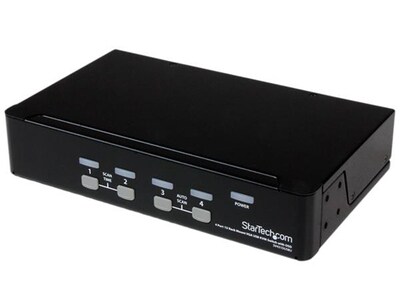 StarTech SV431DUSBU 4 Port 1U Rackmount USB KVM Switch with OSD