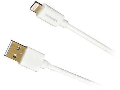 NuPower 1.2m (4') Lightning-to-USB Charger Sync Cable - White