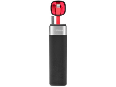 MiPow Power Tube 3000mAh Portable Battery with Lightning Arm - Black