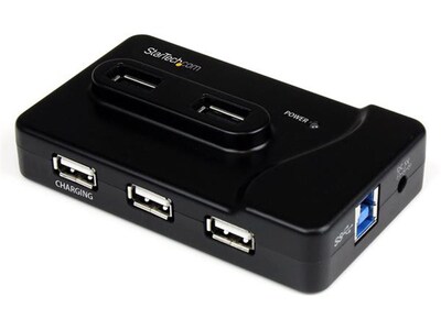 Concentrateur combiné à 6 ports USB 3.0 et USB 2.0 ST7320USBC de StarTech à 2 ports de charge 2 A, USB 3.0 et 4 ports USB 2.0