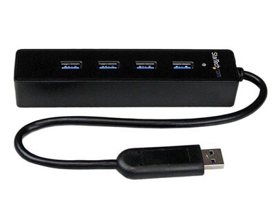 Concentrateur portable USB à 4 ports ST4300PBU3 de StarTech avec câble intégré
