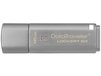 Kingston DataTraveler Locker+ G3 16GB USB 3.0 Drive with Hardware Encryption