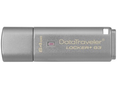 Kingston DataTraveler Locker+ G3 64GB USB 3.0 Drive with Hardware Encryption