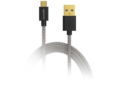Digipower 1.8m (6') Micro USB-to-USB Braided Charging Cable - Grey