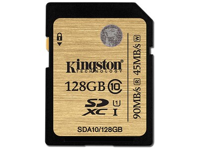 Carte mémoire SDXC de classe 10 UHS-I 90R/45W de Kingston - 128 Go