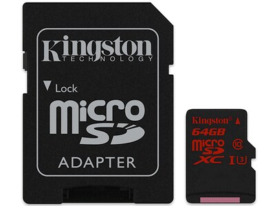 Kingston 64GB MicroSDXC Class 3 UHS-I U3 Card