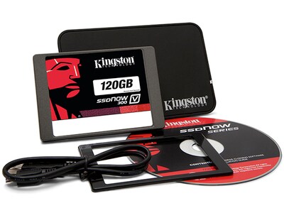 Ensemble pour ordinateur portable  SSDNow V300 Kingston avec adaptateur - 120 Go