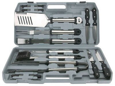 Mr. Bar-B-Q 18-Piece Gourmet Stainless Steel Tool Set with Case