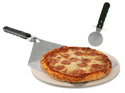 Ensemble pierre à pizza 06131X de Mr. Bar-B-Q  avec spatule surdimensionnée