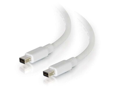 Câble de mini port d'écran mâle à mâle 54412 C2G avec verrou de 3 m (10 pi) - blanc