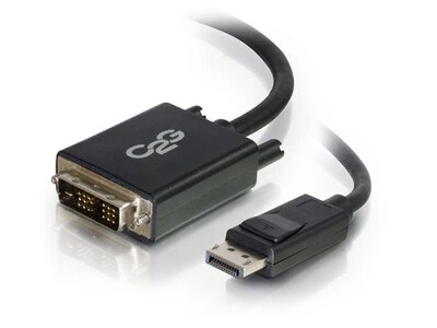 Câble adaptateur DisplayPort mâle à DVI-D mâle à liaison simple de 1,8 m (6 pi) 54329 de C2G- Noir