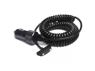Sonim Dual USB Car Charger with Coiled Cable for Smartphones - Black