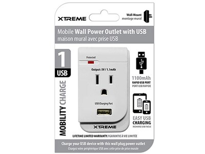 Xtreme Cables 28110 1100mAh USB Wall Charger - White