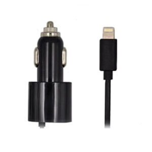 Xtreme Cables 52820 4.2A USB Car Charger with Lightning Cable - Black