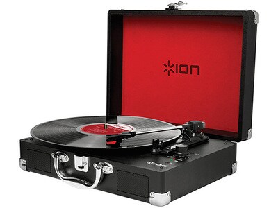 ION Audio Vinyl Motion Portable USB Conversion Turntable with Speakers - Black