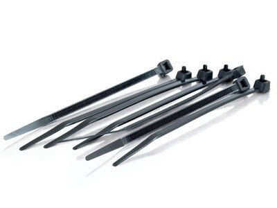 C2G 43223 29cm (11.5in) Releasable/Reusable Cable Ties 50-Pack - Black