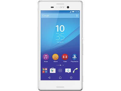 Téléphone intelligent Xperia M4 Aqua de Sony avec Android 5.0 Lollipop - blanc
