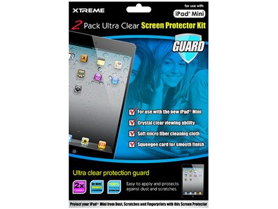 Protecteur d'écran ultra transparent 55231 d'Xtreme Cables pour iPad Mini - Paquet de 2