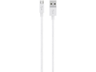 Câble métallique micro USB à USB de 1,2 m (4 pi) MIXIT de Belkin - blanc