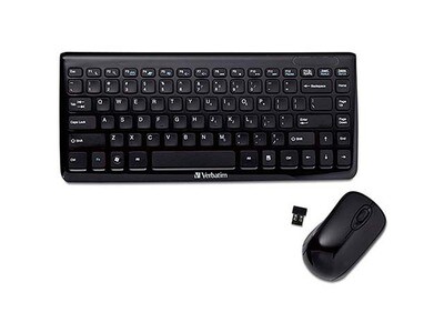 Verbatim Wireless Mini Slim Keyboard and Mouse - Black