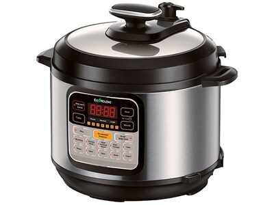 EcoHouzng Super Luxury ECP5012 Electric Pressure Cooker - Black & Chrome