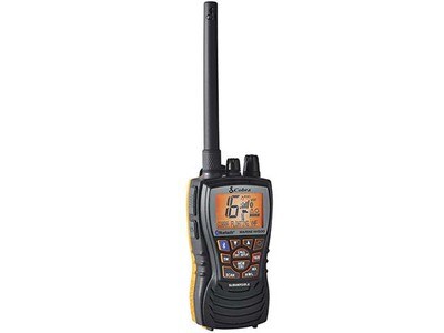 Cobra MRHH500FLTBT 6 Watt Floating Handhel Marine VHF Radio with Bluetooth® - Black & Orange