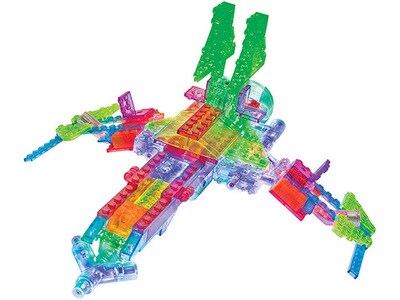 Laser Pegs Lighted Construction Bricks 16-In-1 Kit: Space Fighter