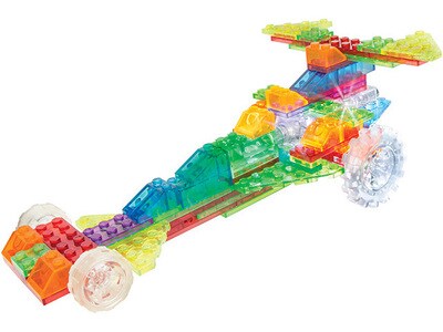 Laser Pegs Lighted Construction Bricks 6-In-1 Kit: Top Fuel Dragster