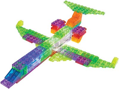 Laser Pegs Lighted Construction Bricks 6-In-1 Kit: Executive Jet