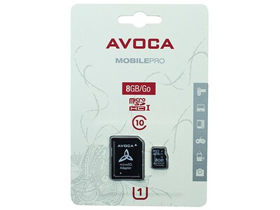 Carte mémoire microSD de classe 10 à 8 Go Avoca