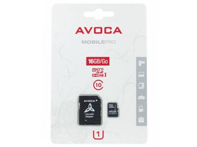 Carte mémoire microSD de classe 10 à 16 Go Avoca