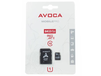 Avoca 64GB Class 10 MicroSD Memory Card