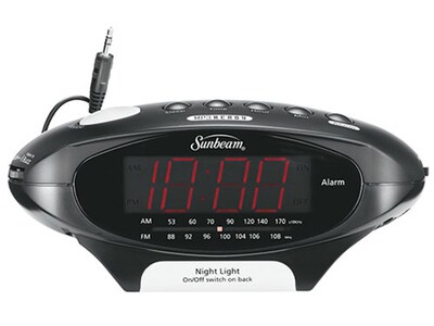 Sunbeam MP3-Ready AM/FM Alarm Clock Radio - Black
