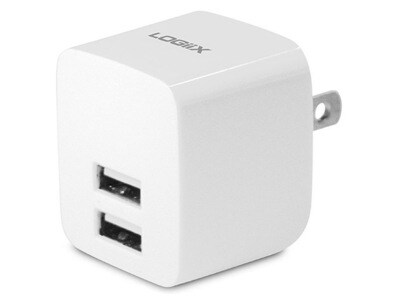 Cube d'alimentation pour chargeur mural USB 2,4 A de Logiix - Blanc