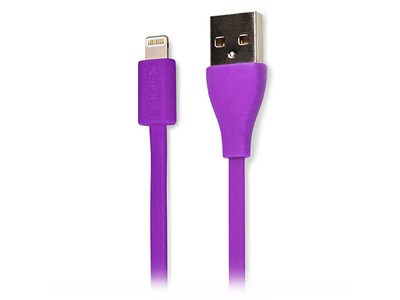 Câble plat flexible Jolt USB à Lightning de 1,5 m (4,1 pi) LGX-10875 de Logiix - Violet