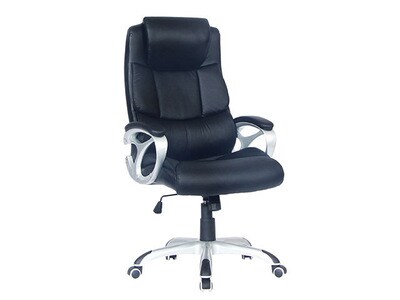 TygerClaw TYFC2102 Executive High Back Leather Office Chair - Black