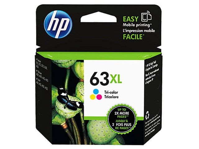 HP 63XL Tri-color High Yield Original Ink Cartridge - CMY (F6U63AN)