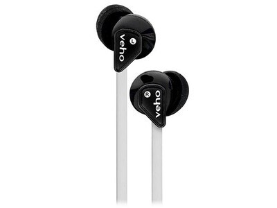 Veho 360° Z1 In-Ear Wired Earbuds - Black & White