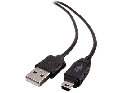 Câble USB 2.0 à mini USB de 3,6 m (12 pi) Glow de VITAL - Noir