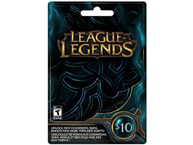 Carte de jeu League of Legends d'une valeur de 10 $