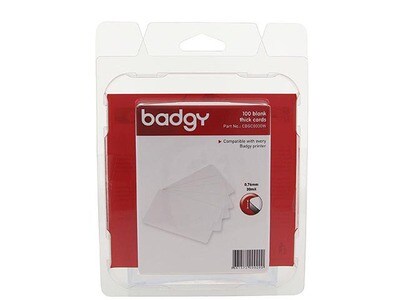 Evolis Badgy CBGC0030W 100 Blank White ID Cards