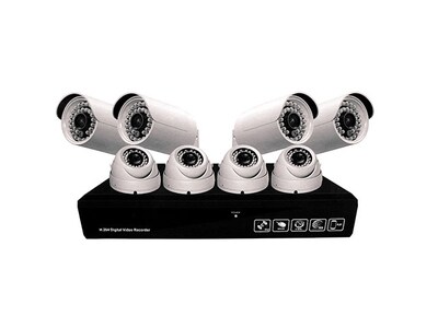 Système de surveillance tout-en-un à 8 canaux RL-4048H-AHD-500G de Speedex avec enregistreur numérique de 500 Go et 8 caméras